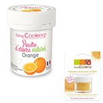 Arôme alimentaire naturel en poudre orange + paillettes dorées