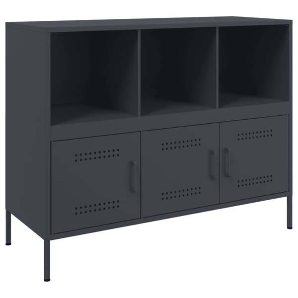 vidaXL Buffet anthracite 100 5x39x79 cm acier laminé à froid