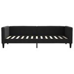 vidaXL Lit de jour avec gigogne et tiroirs noir 90x200 cm tissu