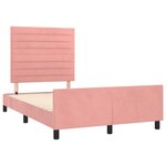 vidaXL Cadre de lit avec tête de lit Rose 120x200 cm Velours