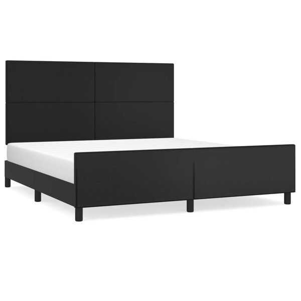 vidaXL Cadre de lit avec tête de lit Noir 180x200 cm Similicuir