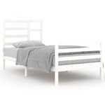 vidaXL Cadre de lit Blanc Bois massif 90x200 cm