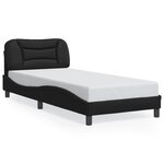 vidaXL Cadre de lit avec lumières LED noir 90x190 cm similicuir