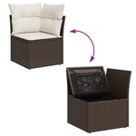 Ensemble de Canapé de Jardin vidaXL 8 pièces avec Coussins Marron Poly Rotin