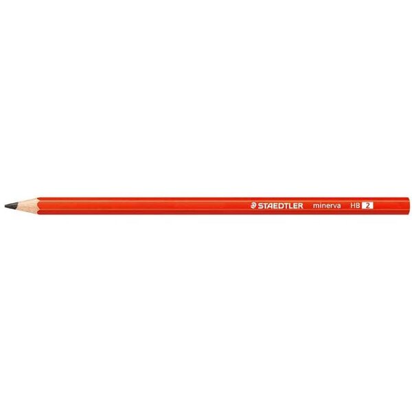 Crayon papier minerva hexagonal rouge mine 2 mm hb x 12 staedtler