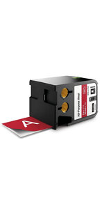 Dymo xtl - ruban adhésif permanent en vinyle  54mm x 7m - blanc sur rouge