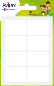 48 étiquettes blanches