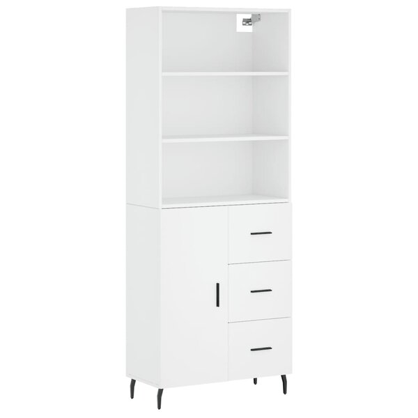 vidaXL Buffet haut Blanc 69 5x34x180 cm Bois d'ingénierie