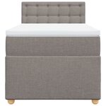 vidaXL Sommier à lattes de lit avec matelas Taupe 90x200 cm Tissu