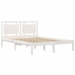 vidaXL Cadre de lit Blanc Bois massif 140x200 cm