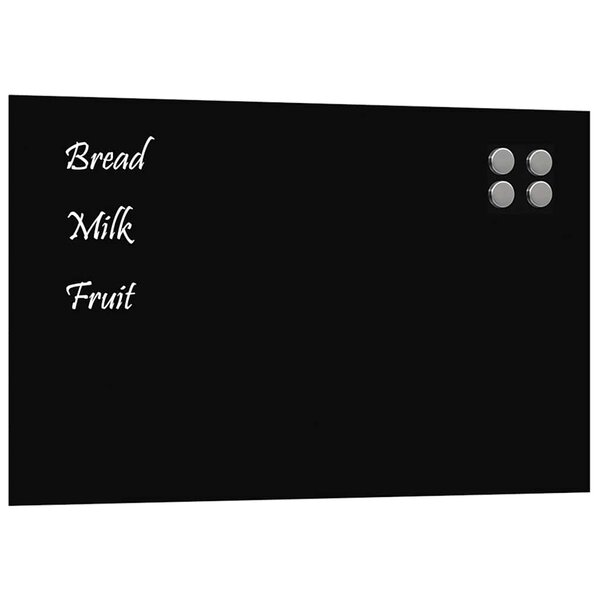 vidaXL Tableau noir magnétique mural Noir 80x50 cm Verre trempé