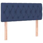 vidaXL Sommier à lattes de lit avec matelas et LED Bleu 90x200cm Tissu