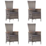 vidaXL Ensemble à manger de jardin 7 Pièces Résine tressée Gris