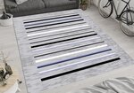 Tapis de salon à rayures 160 x 230 cm - Gris