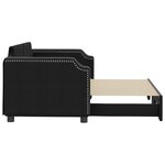vidaXL Lit de jour avec lit gigogne noir 80x200 cm tissu