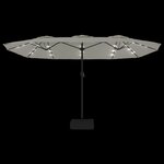 vidaXL Parasol à double tête avec LED blanc sable 449x245 cm