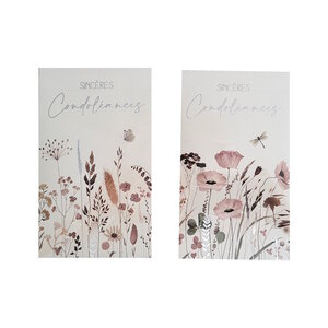 Carte De Voeux - Sincères Condoléances - Fleurs Visuel Aléatoire*