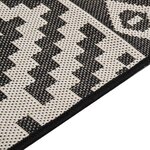 vidaXL Tapis à tissage plat d'extérieur 100x200 cm Rayures noires