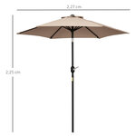Parasol hexagonal inclinable dim. Ø 2 3 x 2 16H m métal polyester haute densité beige