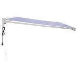 vidaXL Auvent rétractable bleu et blanc 4x3 m tissu et aluminium
