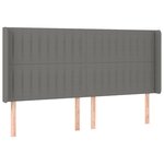 vidaXL Tête de lit avec oreilles Gris foncé 183x16x118/128 cm Tissu