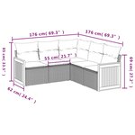 vidaXL Salon de jardin 5 Pièces avec coussins gris résine tressée