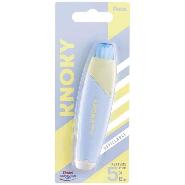 Ruban correcteur rétractable KNOKY  5 mm x 6 m  bleu PENTEL