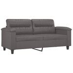 vidaXL Canapé 2 places avec oreillers décoratifs gris 140cm similicuir
