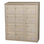 Bloc collectif Leabox 3x4 grade 3 simple face extérieur fixation murale ivoire ral 1015 finition brillante