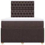 vidaXL Sommier à lattes de lit et matelas marron foncé 120x190cm tissu