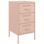 vidaXL Tables de chevet 2 Pièces rose 36x39x68 cm acier laminé à froid