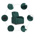 vidaXL Fauteuil inclinable électrique Vert foncé Tissu