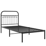 vidaXL Cadre de lit métal avec tête de lit noir 90x190 cm