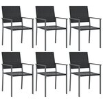 vidaXL Chaises de jardin lot de 6 noir 54x62 5x89 cm résine tressée