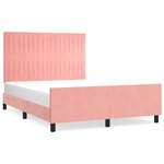 vidaXL Cadre de lit avec tête de lit Rose 140x200 cm Velours