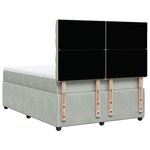 vidaXL Sommier à lattes de lit et matelas Gris clair 160x200cm Velours