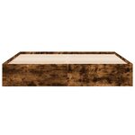 vidaXL Cadre de lit chêne fumé 200x200 cm bois d'ingénierie