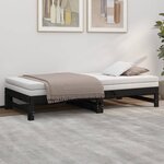 vidaXL Lit coulissant sans matelas noir 2x(90x190) cm
