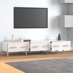 vidaXL Meuble TV Blanc brillant 150x34 5x30 cm Bois d'ingénierie