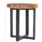 vidaXL Table basse 40x45 cm Bois de teck massif et polyrésine