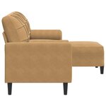 vidaXL Canapé à 3 places avec repose-pieds Marron 180 cm Velours