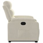 vidaXL Fauteuil inclinable Crème Velours