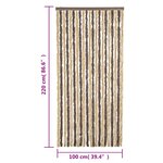 vidaXL Rideau anti-mouches marron foncé et beige 100x220 cm chenille