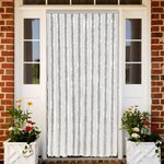vidaXL Rideau anti-mouches gris clair et blanc 100x200 cm chenille