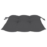 vidaXL Chaise à bascule avec coussin anthracite Bois de teck solide