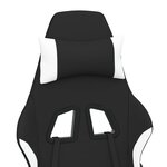 vidaXL Chaise de jeu de massage avec repose-pied Noir et blanc Tissu