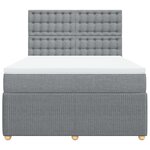 vidaXL Sommier à lattes de lit avec matelas Gris clair 140x190cm Tissu