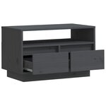 vidaXL Meuble TV Gris 60x35x37 cm Bois de pin massif