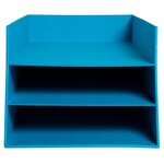 Corbeille À Courrier Combo 3 Niveaux Carton Teksto - Turquoise - X 4 - Exacompta