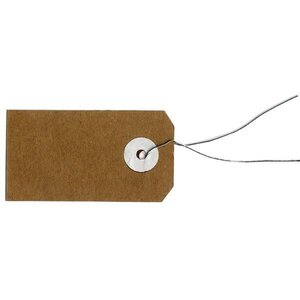 150 étiquettes kraft 5 5 x 3 cm avec fil métallique